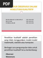 Prosedur Observasi Dalam Penelitian Kualitatif