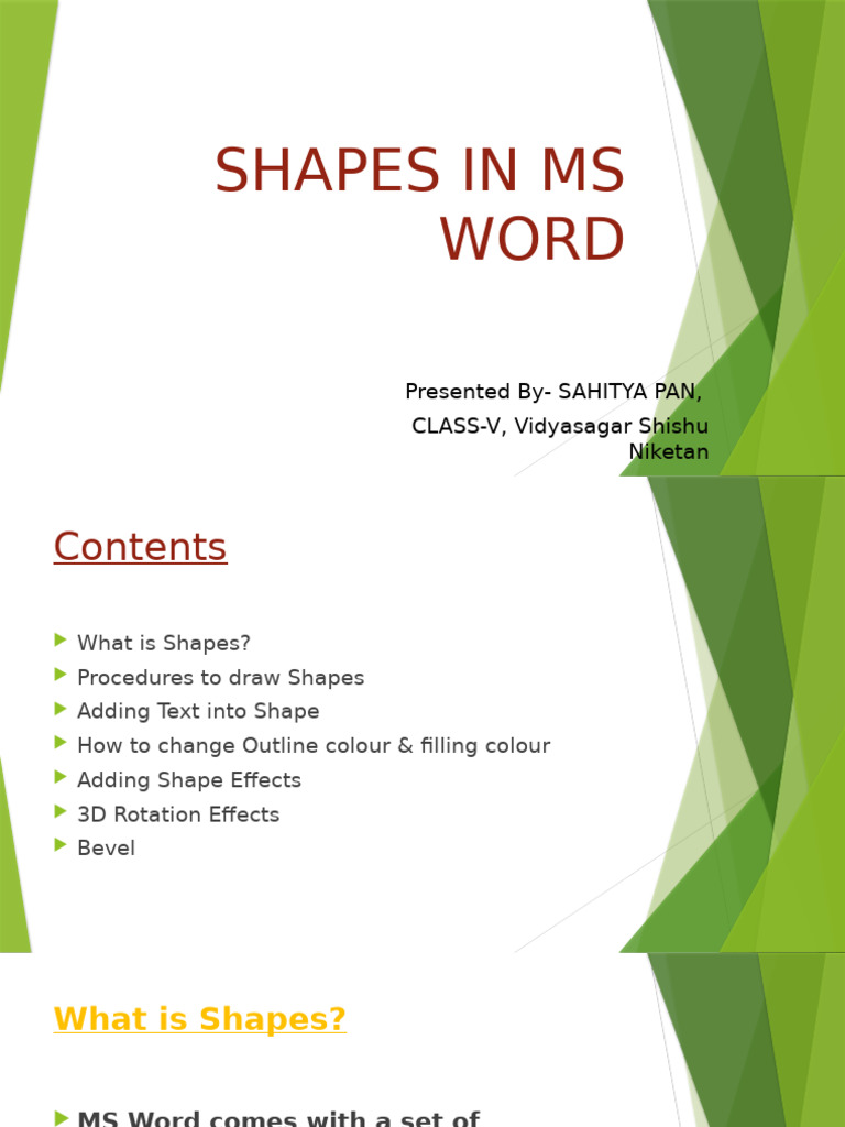 Shapes in MS Word | PDF