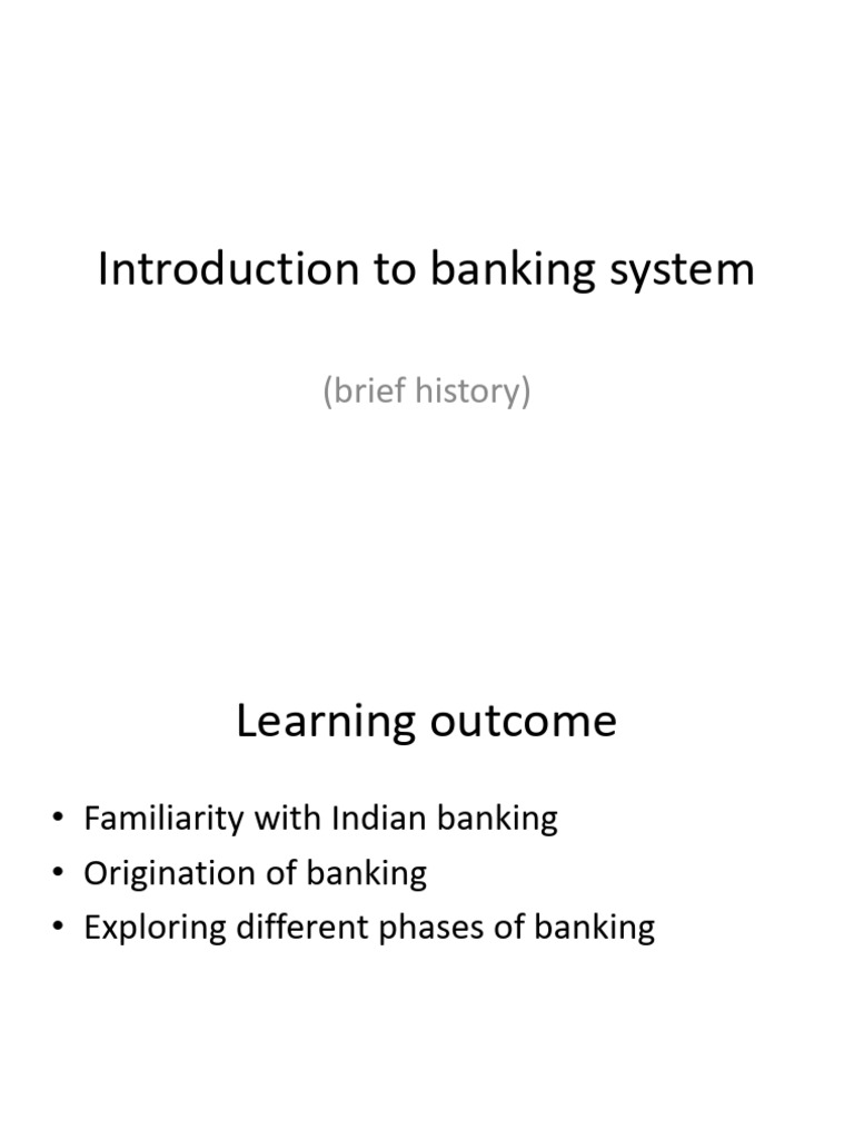 Introduction To Banking L-1 | PDF | Banking | Finance & Money Management