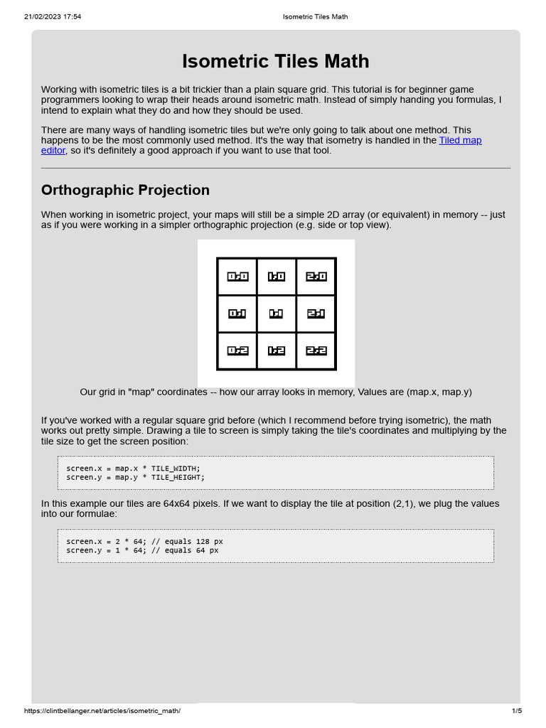 Isometric Tiles Math | PDF