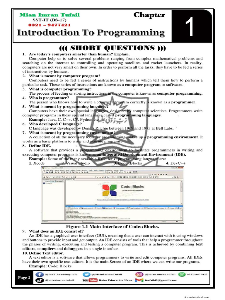10th Class Computer Science Zahid Notes | PDF
