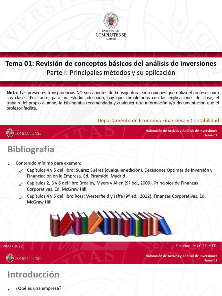 Análisis de Inversiones y Finanzas Corporativas | PDF | Tasa interna de ...