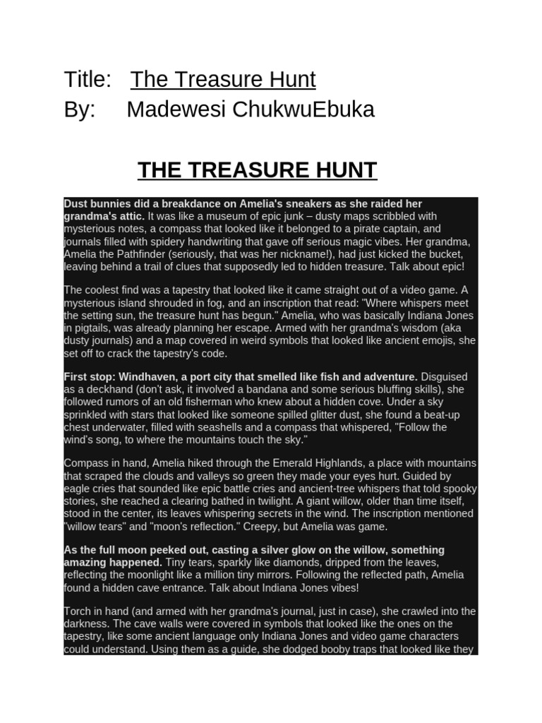 The Treasure Hunt Pdf General Fiction