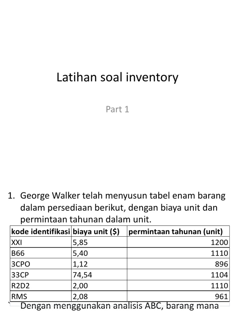 Contoh Soal Manajemen Persediaan | PDF
