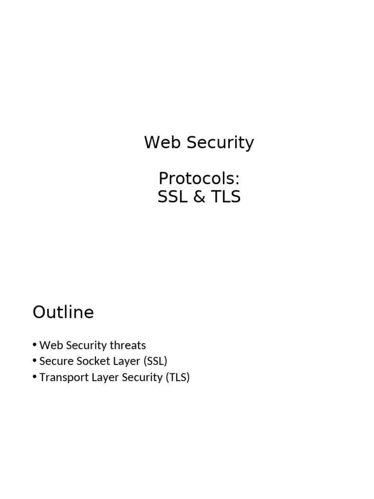 Web Security: SSL & TLS Overview | PDF | Transport Layer Security ...
