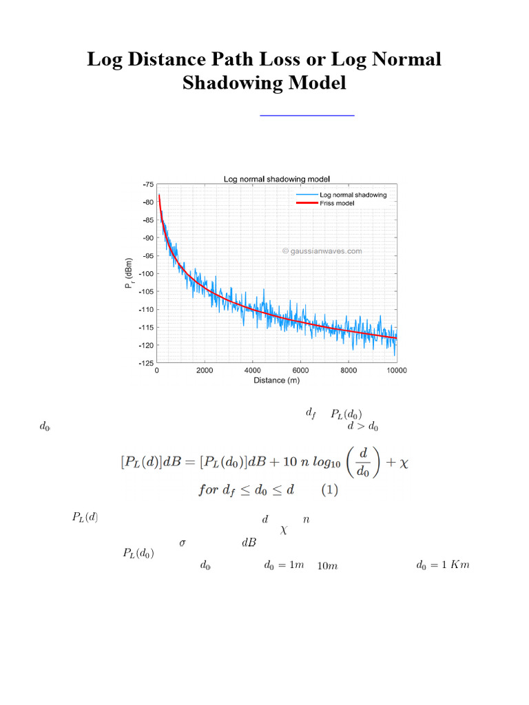 Log Distance Path Loss Model Explained | PDF
