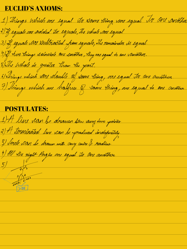 Euclid s axioms and postulates pdf