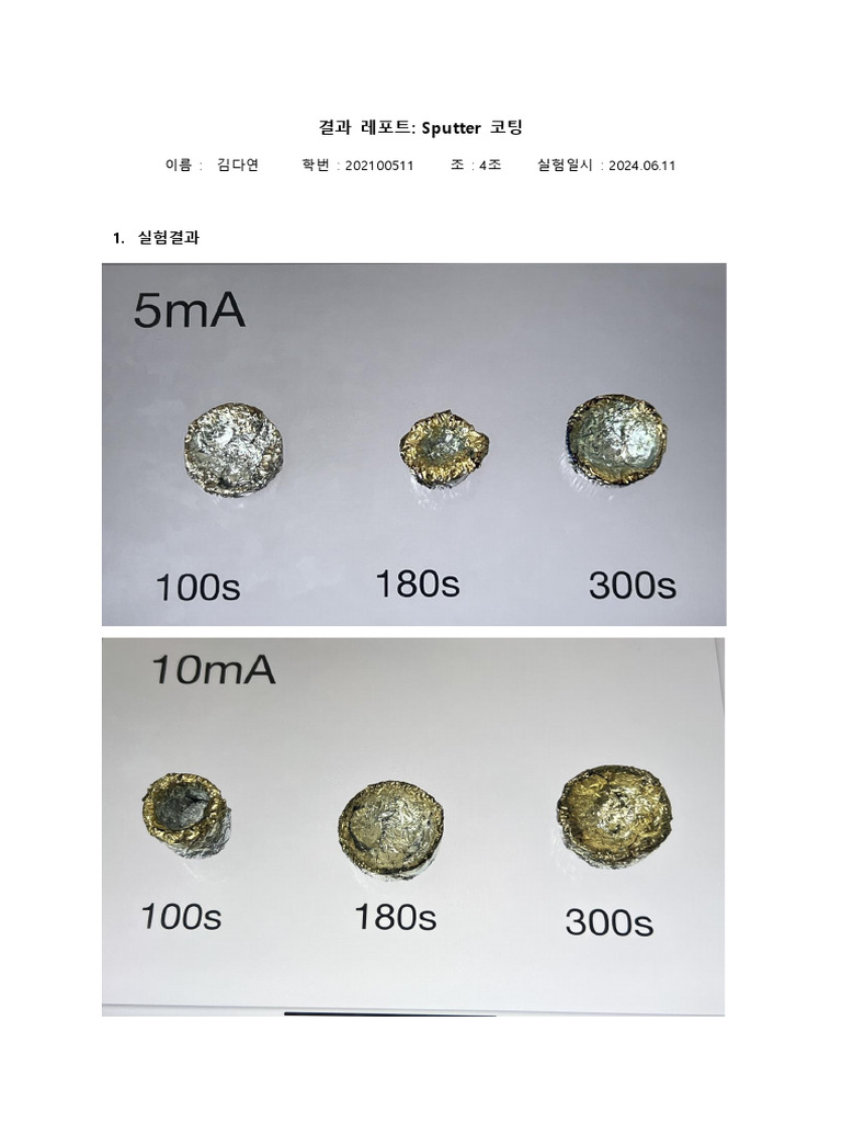 Sputter 레포트 | PDF
