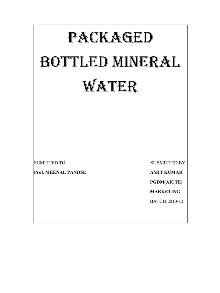 Packaged Drinking Water PDF