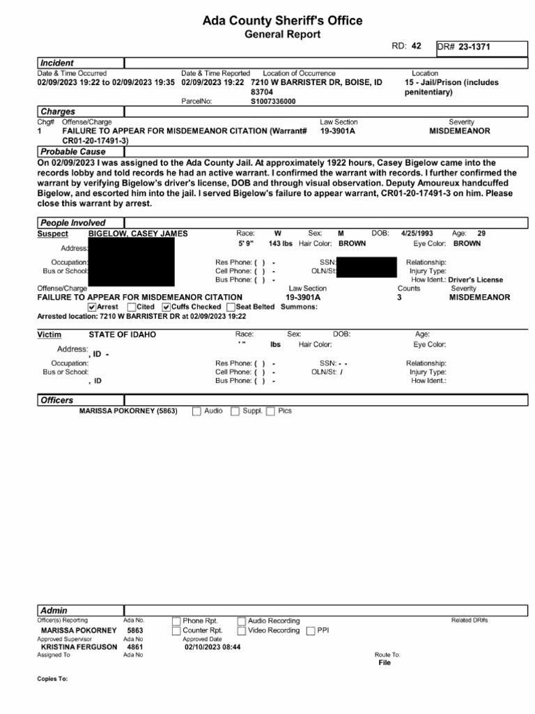 P243011 - Police Report (23-1371) | PDF