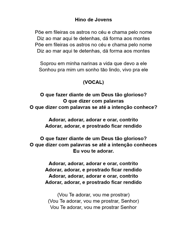 Hino de Jovens: Louvor e Adoração | PDF