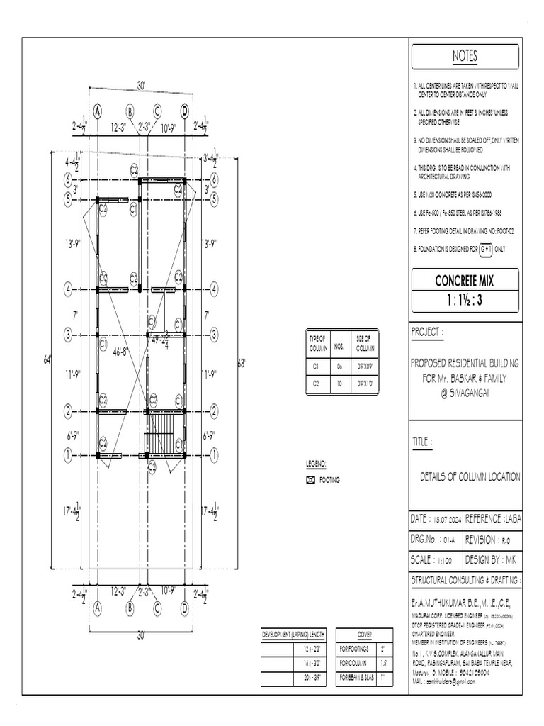 1.column Location Detail | PDF | Building Technology | Architectural ...