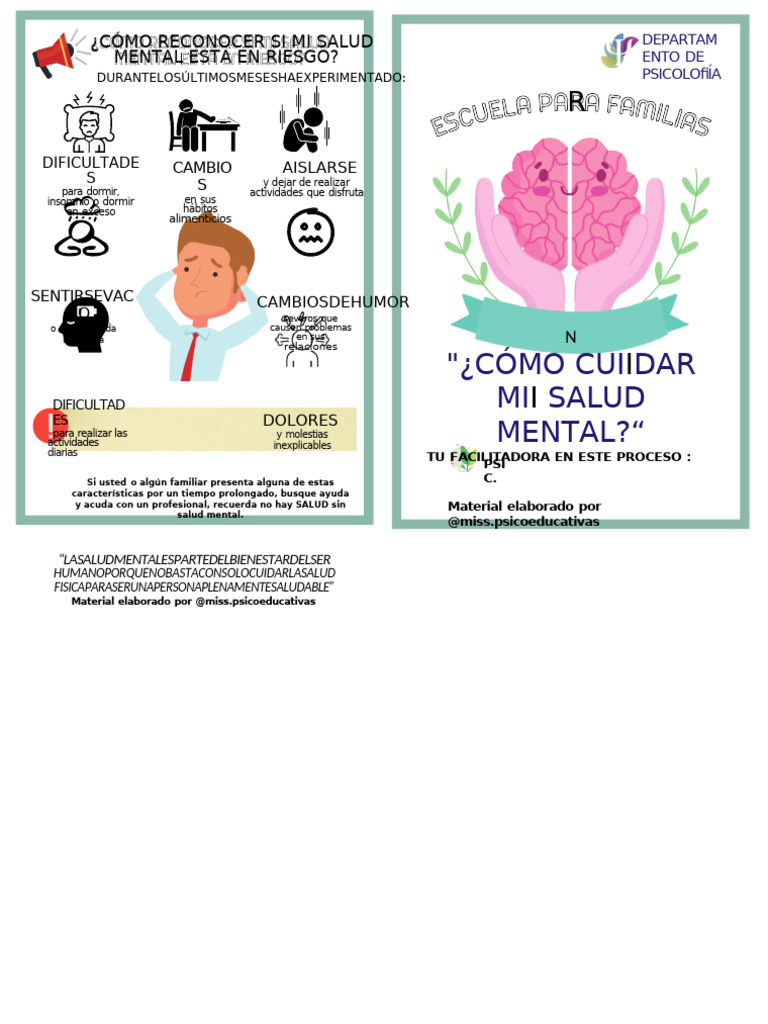 Diptico Cuidado de La Salud Mental 2024 | PDF