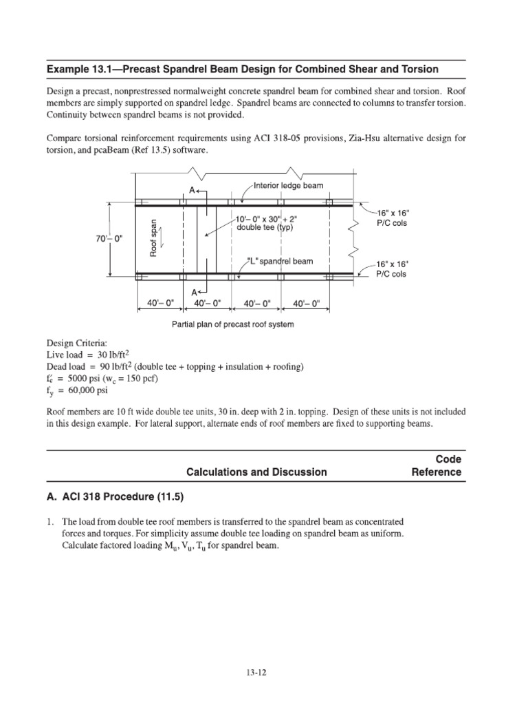 Beam Torsion Design Example | PDF