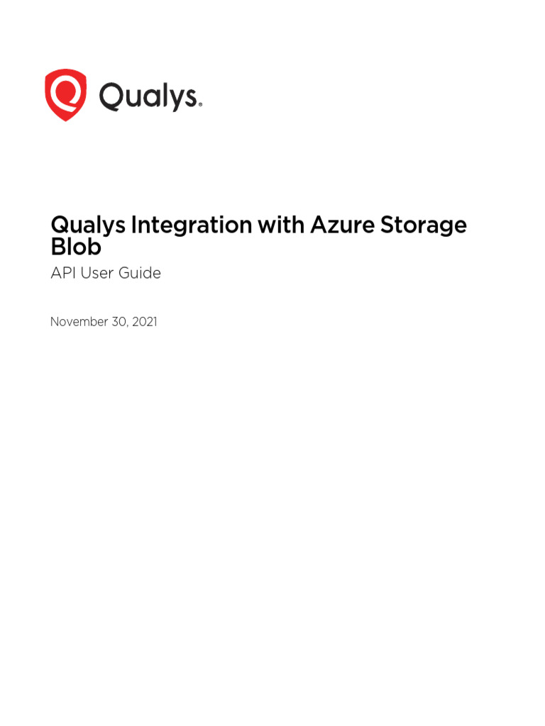 Qualys azure storage blob integration api user guide pdf