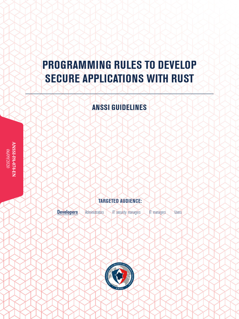 Anssi-Guide-Programming Rules To Develop Secure Applications With Rust ...