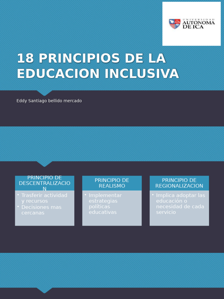 18 Principios de La Educacion Inclusiva | PDF
