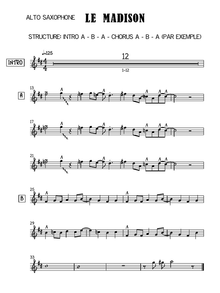 Madison - Alto Saxophone | PDF