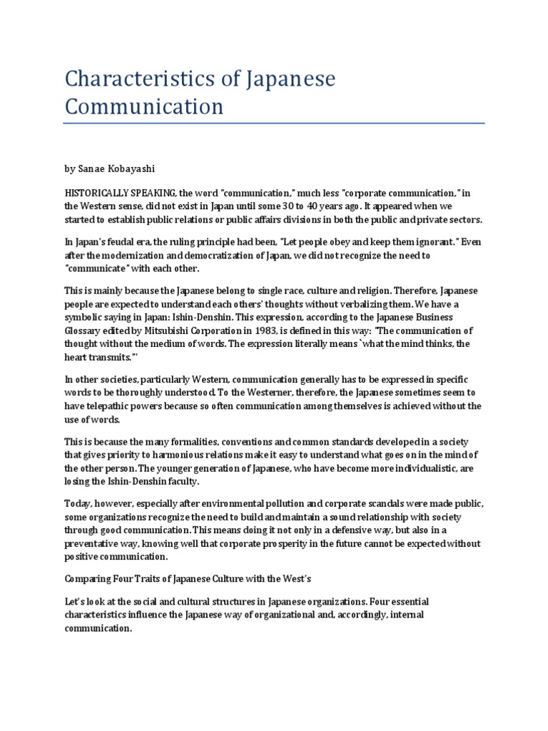 Understanding Japanese Communication Traits | PDF | Consensus Decision ...