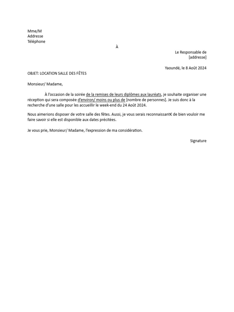 modèle de mail pour postuler à une annonce de location