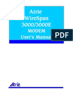 Atrie Wirespan 3000/3000E: Modem User'S Manual