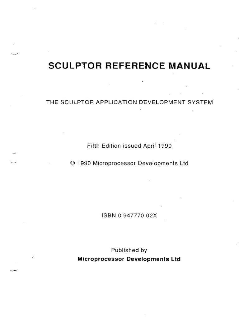 Sculptor Reference Manual Overview | PDF | Computer Terminal | Computers