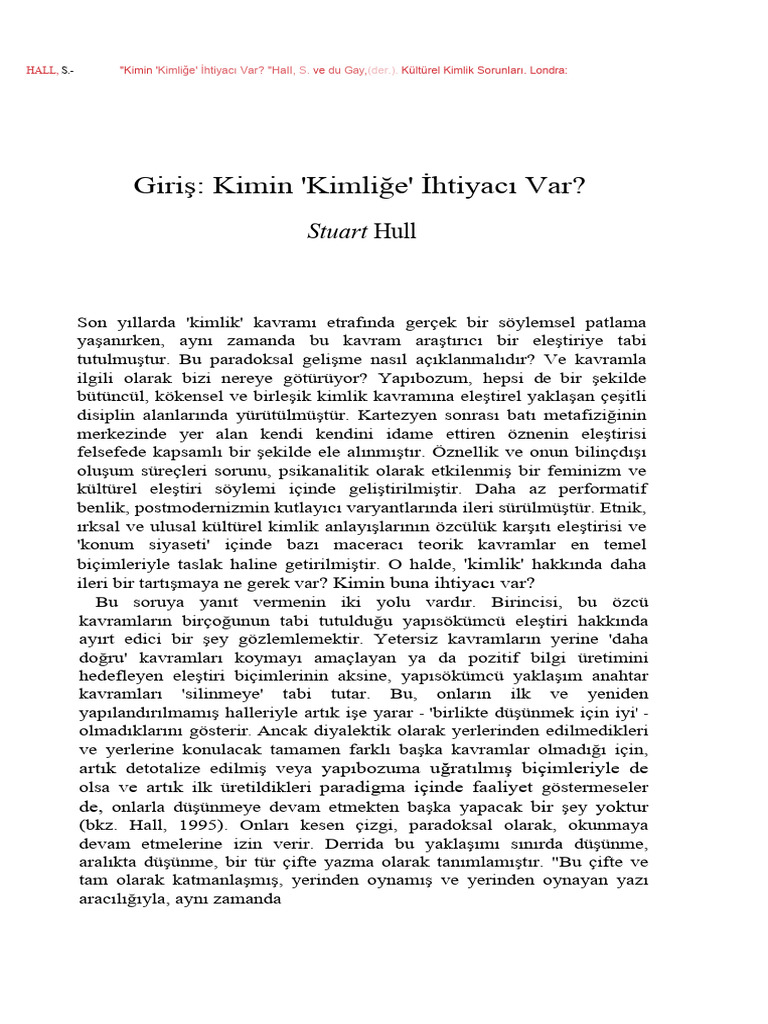 Introduction - Who Needs 'Identity' - TR | PDF