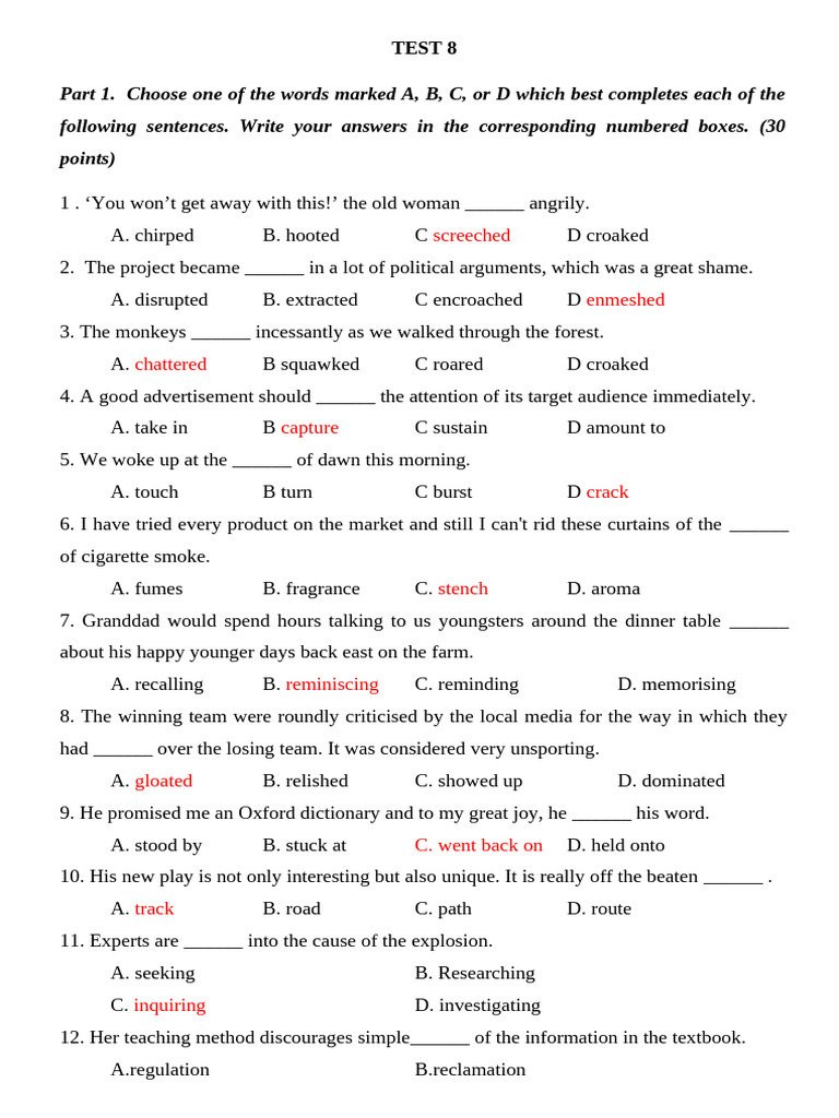 Test 8 | PDF