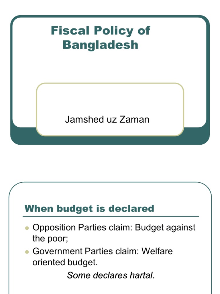 Fiscal Policy of Bangladesh | PDF | Government Budget Balance ...