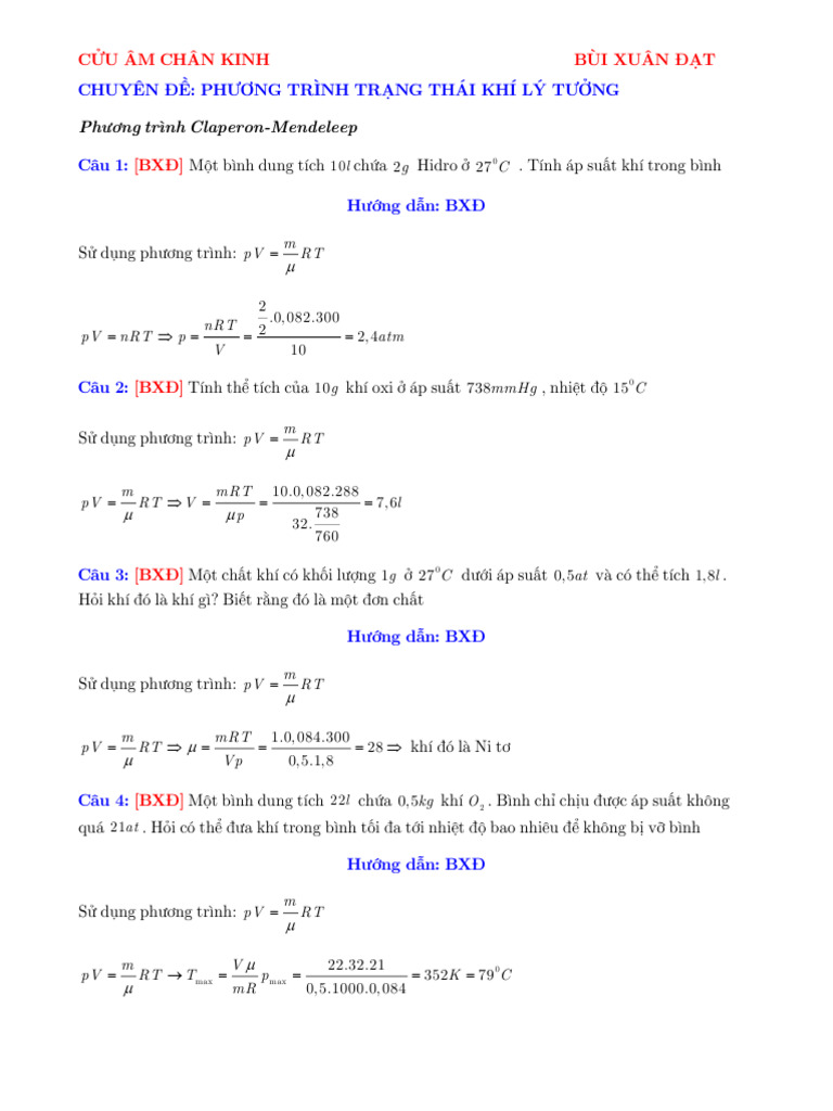 Phương Trình TR NG Thái 1.1 | PDF
