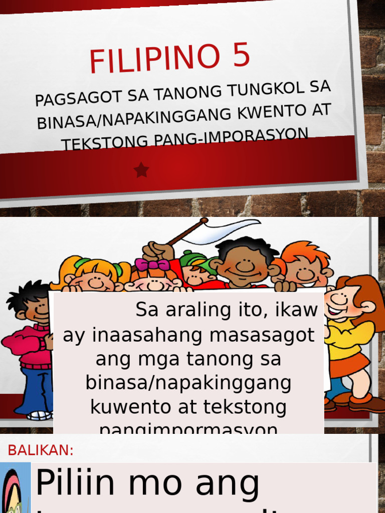 Filipino 5 Q1W3 | PDF | Language Arts & Discipline