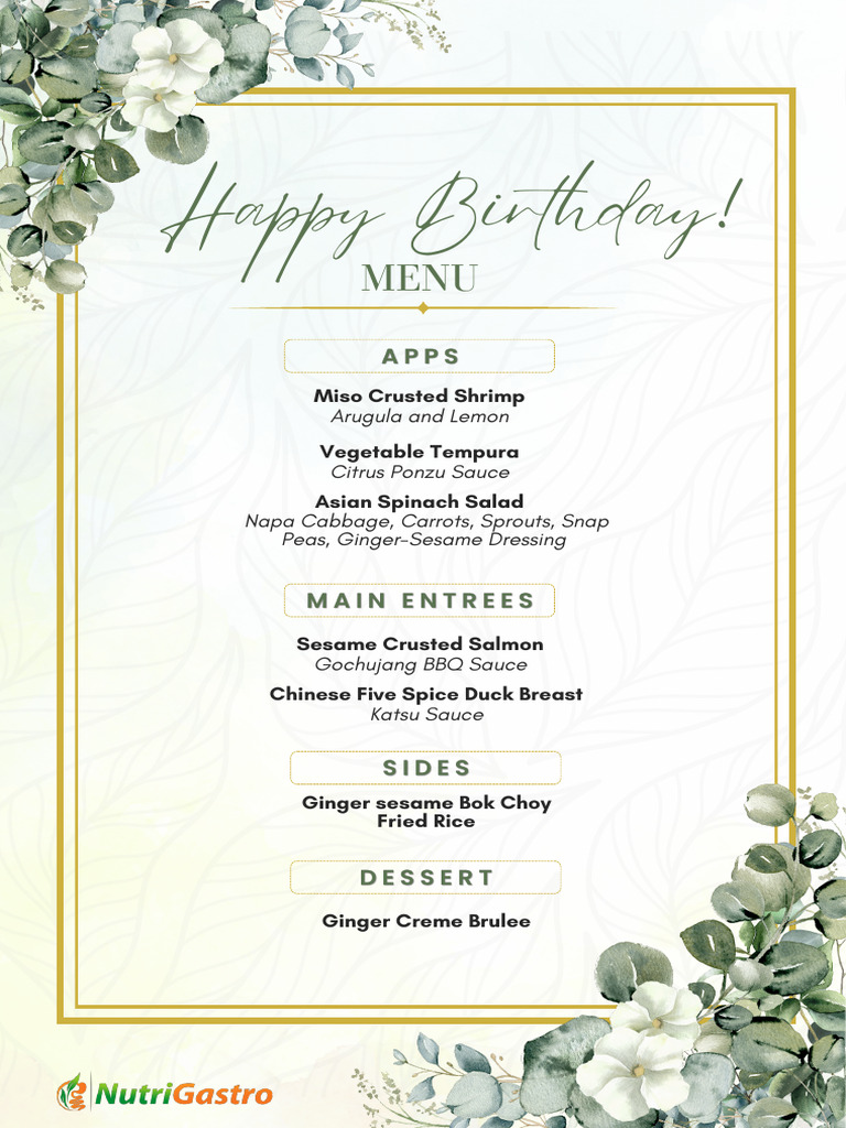 Buffet style Menu Template | PDF