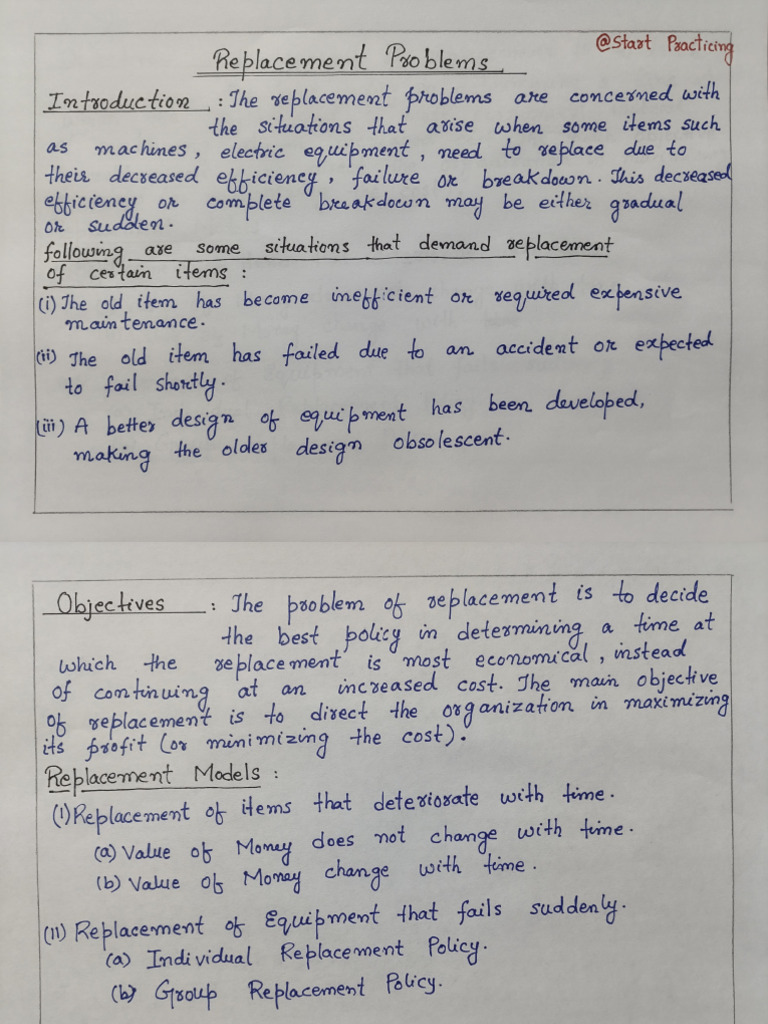 Replacement Problem Lec 1 | PDF