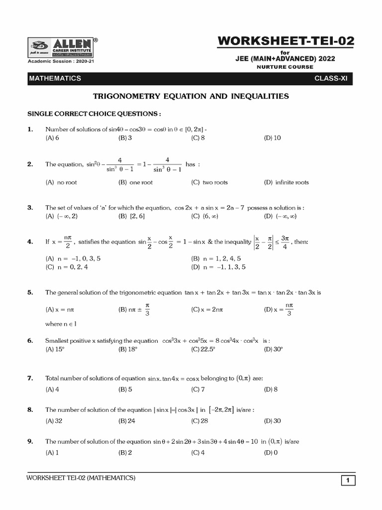 Worksheet | PDF