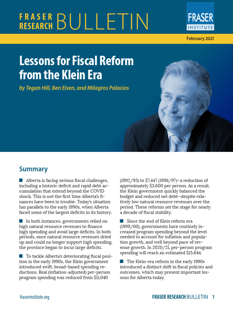 Lessons For Fiscal Reform From The Klein Era | PDF