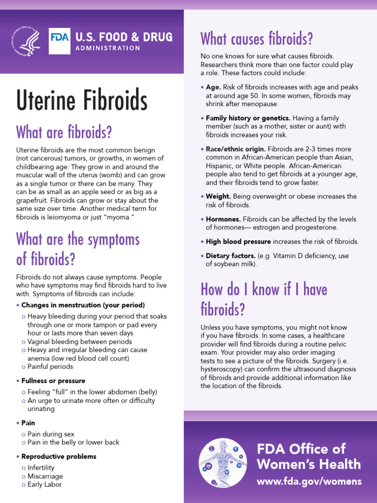 OWH Uterine Fibroids Factsheet - 508 - FINAL2 - 0 | PDF | Uterus ...