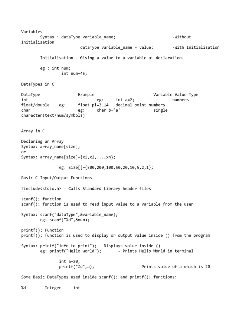 C program basic | PDF