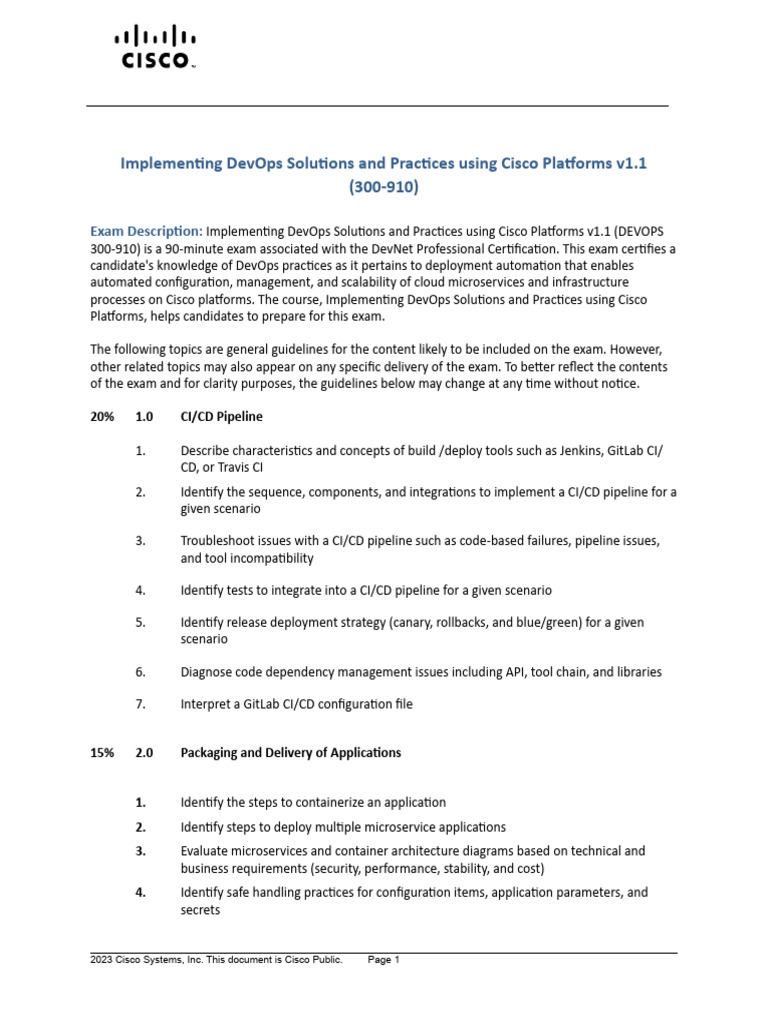 300 910 DEVOPS v1.1 | PDF