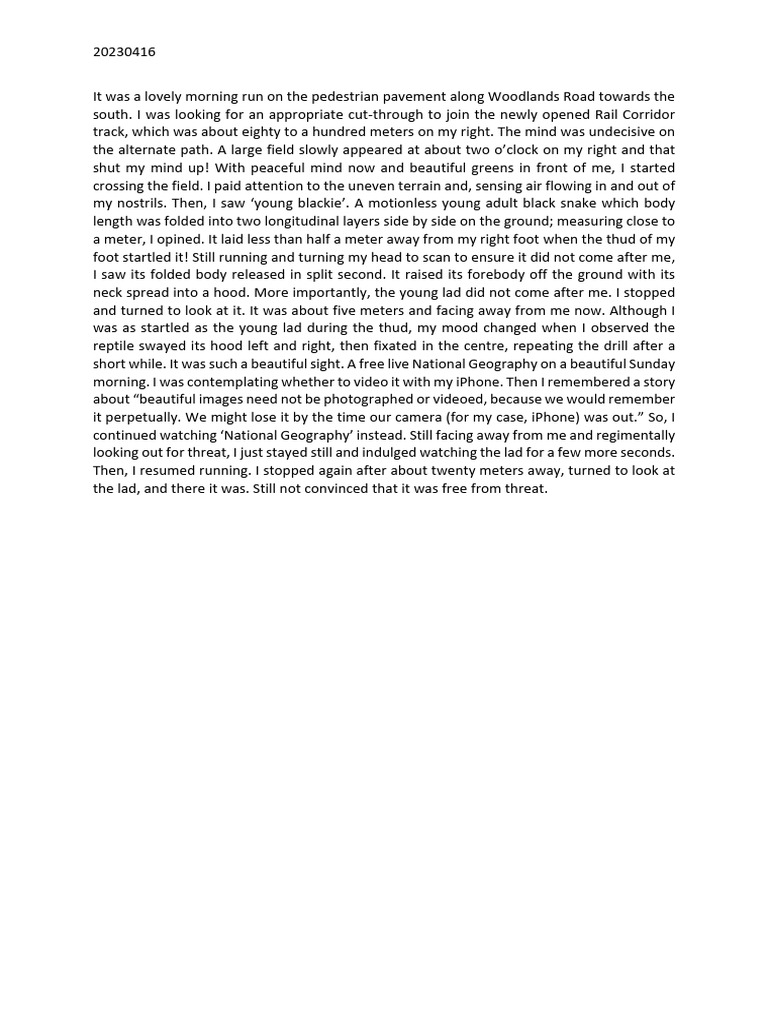Happy encounter with a cobra pdf