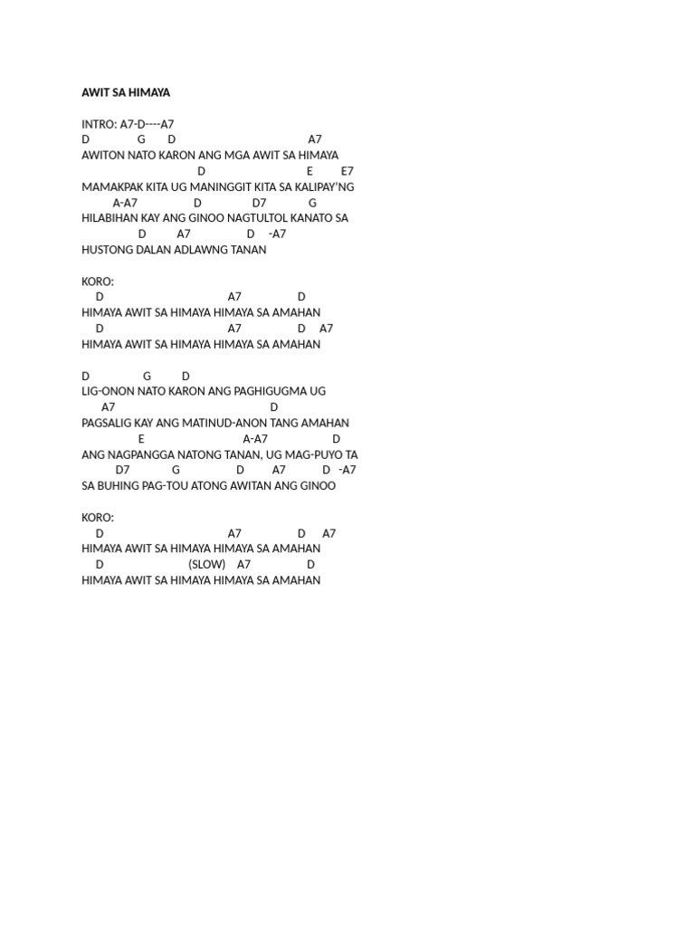 Awit Sa Himaya | PDF