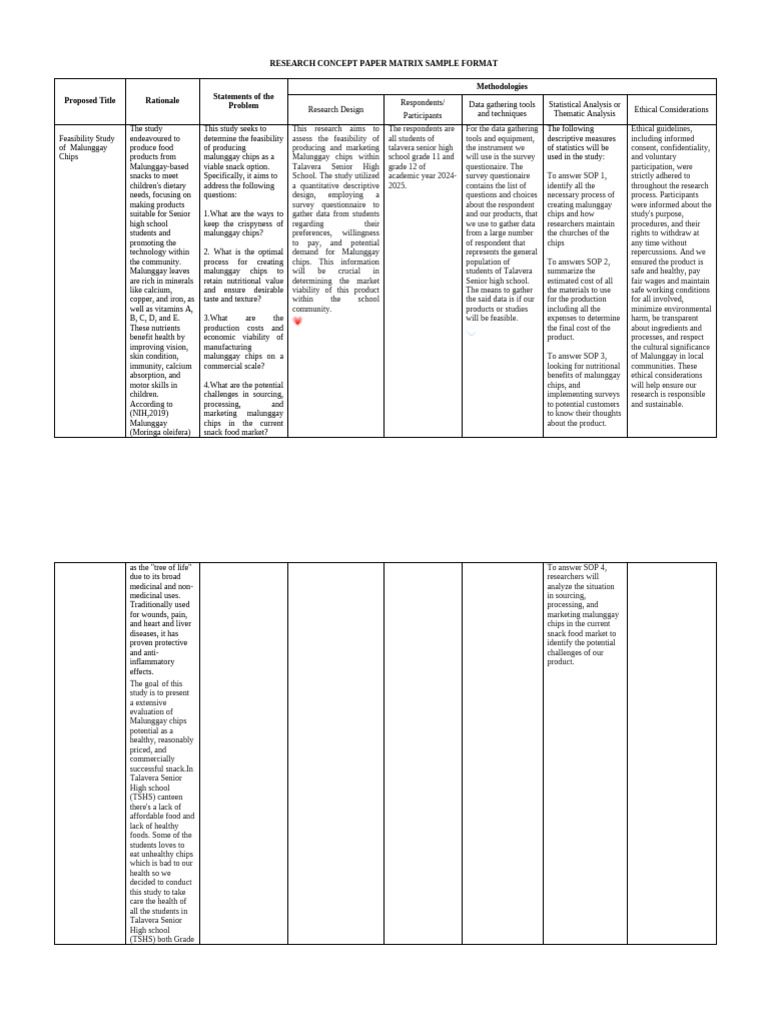Research Concept Matrix 7 | PDF | Survey Methodology | Questionnaire