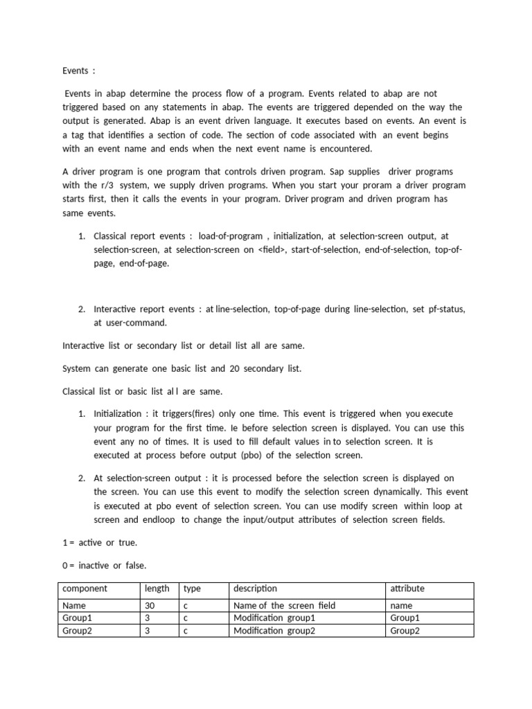 ABAP Events | PDF