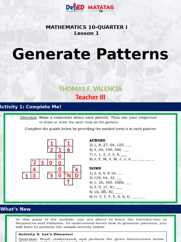 Generate Patterns | PDF