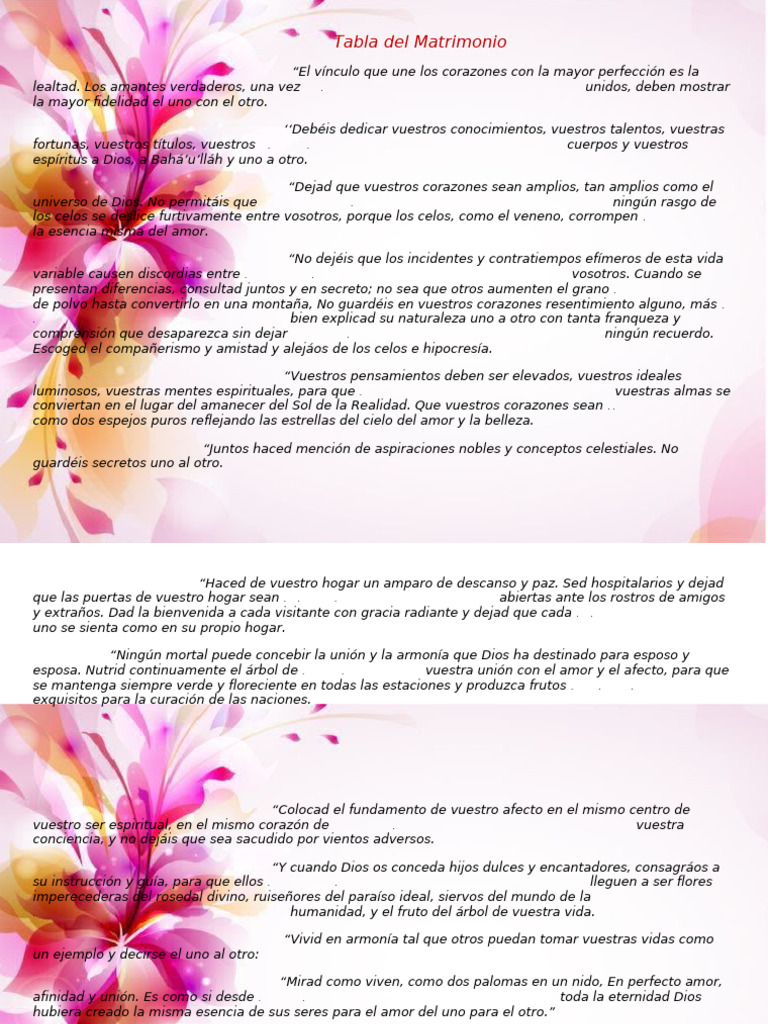 Amor y fe en el matrimonio Bahá'í | PDF | Amor | Arte