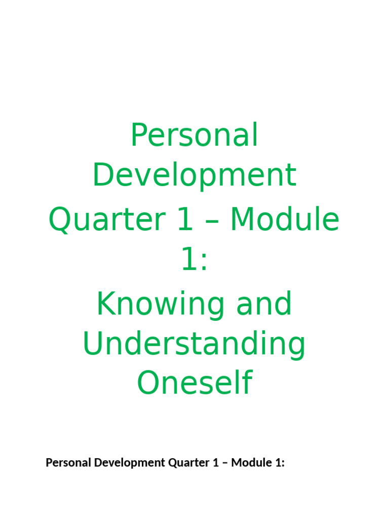 Personal development module 1 week 1 and 2 grd 11 abm pdf