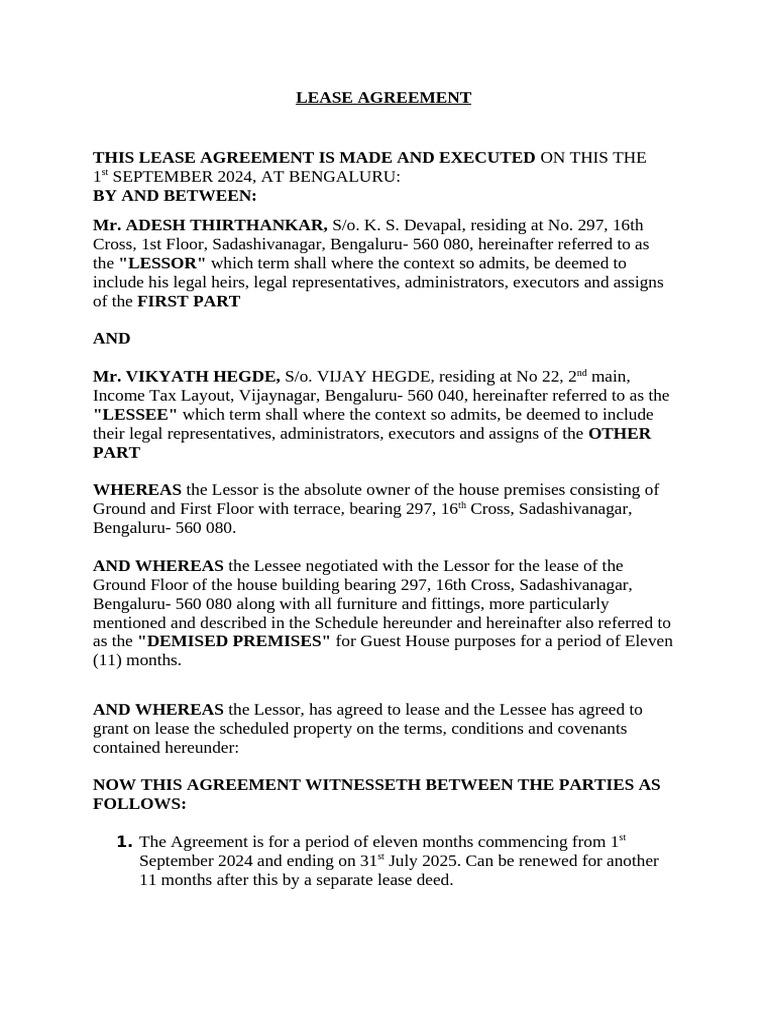 Lease Agreement | PDF | Lease | Civil Law (Legal System)