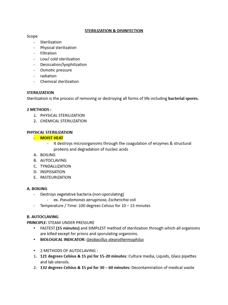 Sterilization And Disinfection Pdf