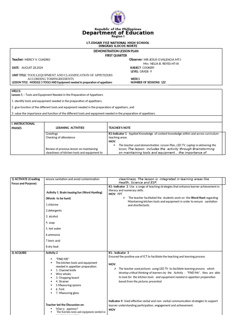 Mvc Q1 Demoplan G9 2024 2025 Pdf
