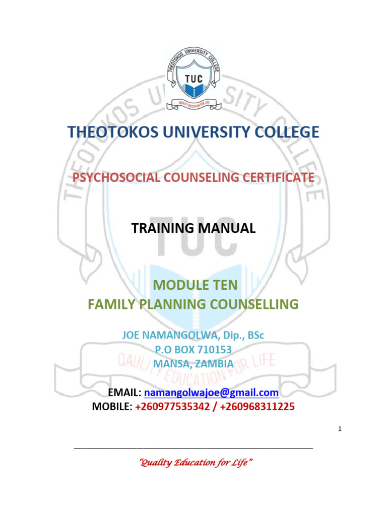 10 Module Family Planning Counseling | PDF