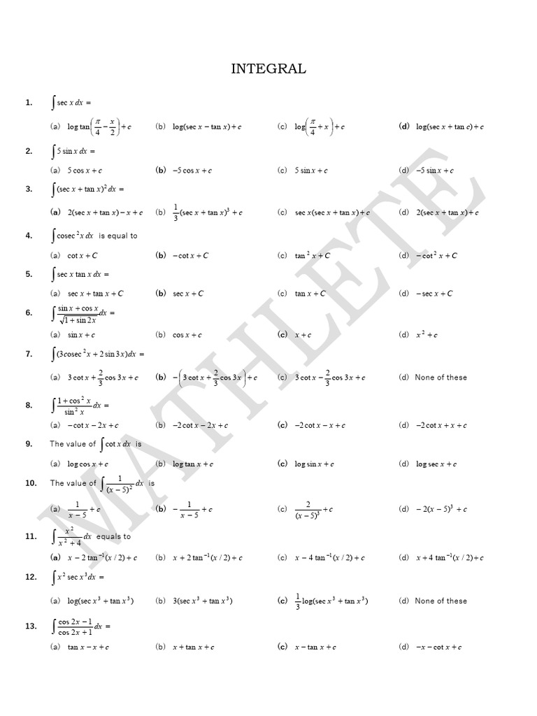 Chap 7 - Integrals - 1 | PDF